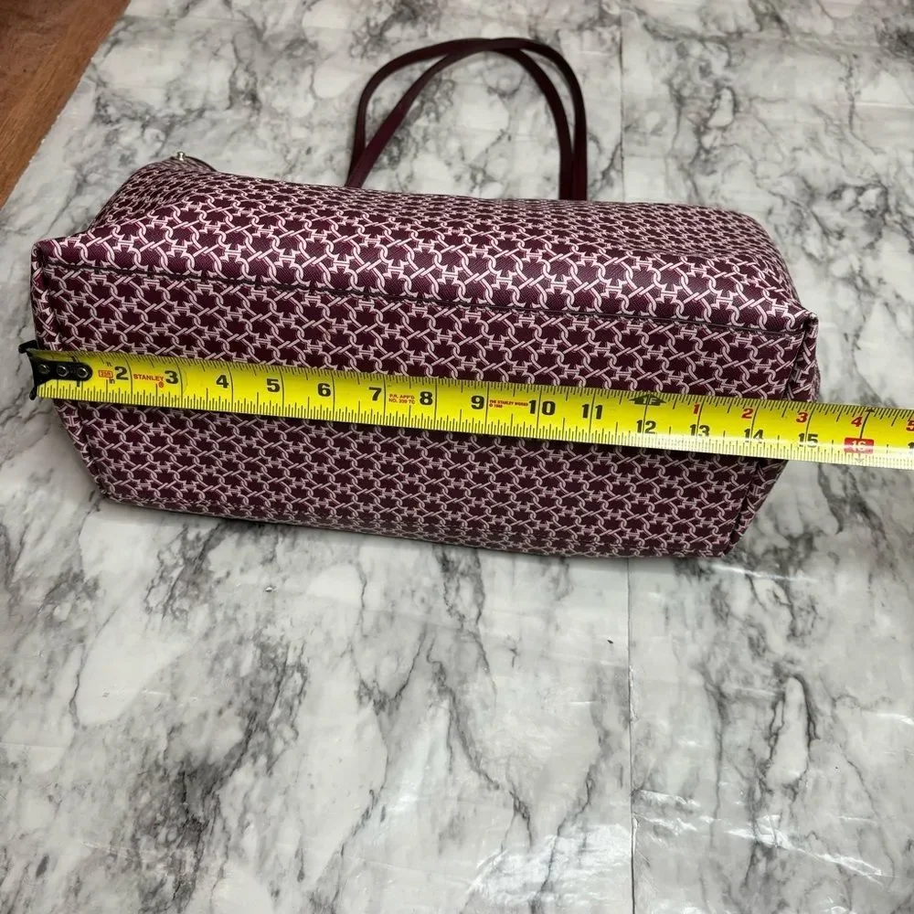 Kate Spade New York Spade Link Tote Large Bag zip pink saffiano pvc leather